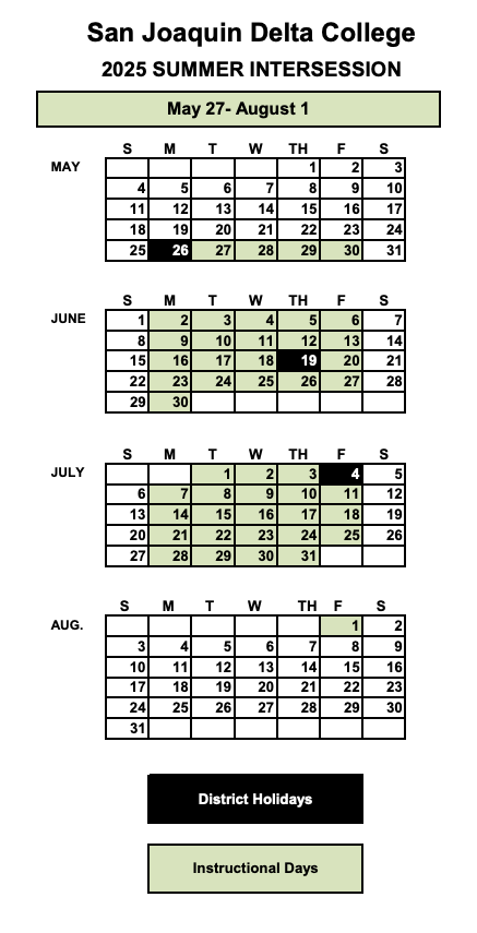 Academic Calendar Summer 2025