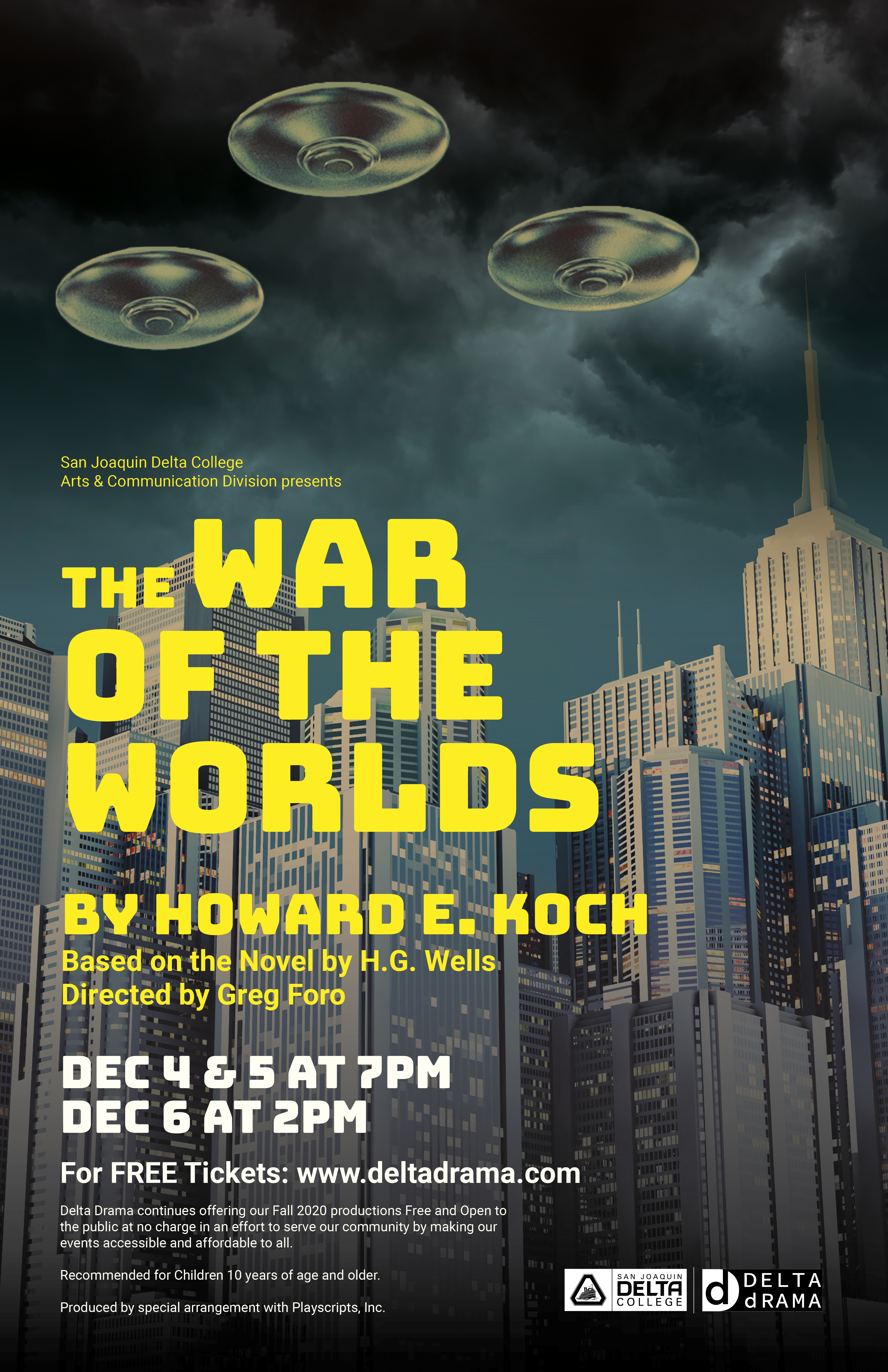 War of the Worlds, an online production by Delta Drama, runs Dec. 4-6