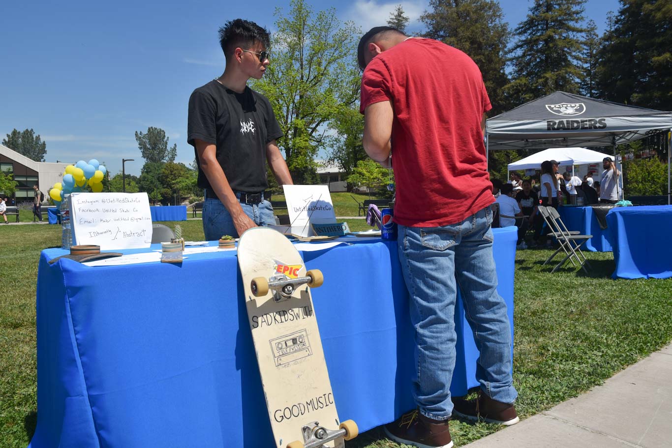 Kabir Gonzalez recycles old skateboards into bottle openers, plant containers and many other options. He participated in the Student Entrepreneur Expo at San Joaquin Delta College.