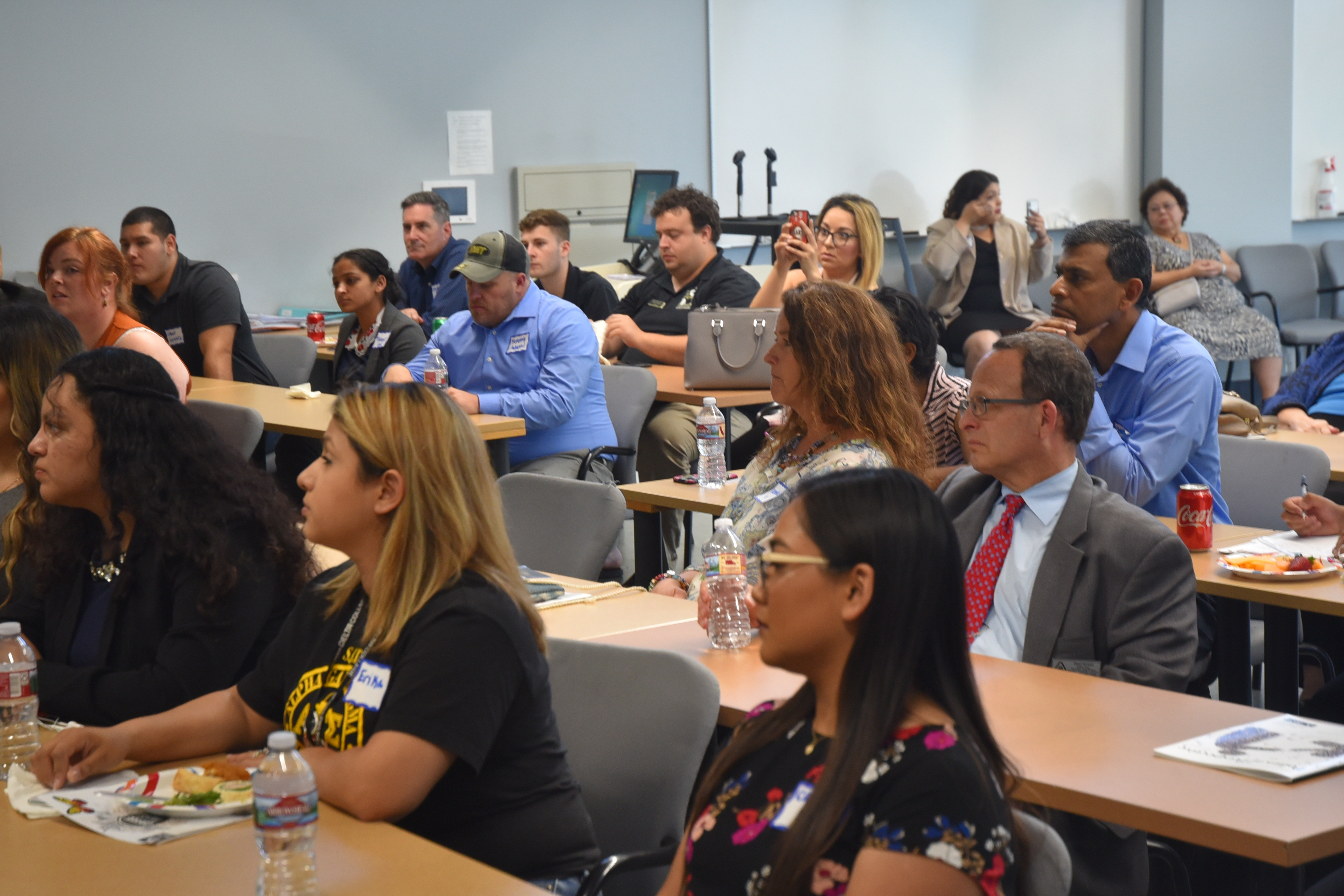Students and members of the public listen during the first-ever Alumni Night and Political Meet and Greet on April 25 at San Joaquin Delta College.