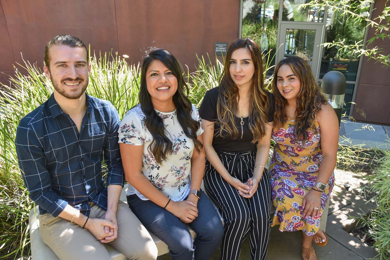 Counseling interns Daniel Costa, Daniela Tapia, Aneeka Ahmed and Karla Herrera are four of the five Stanislaus State grad students who are providing mental health counseling for Delta College students this summer. The services are free of charge.