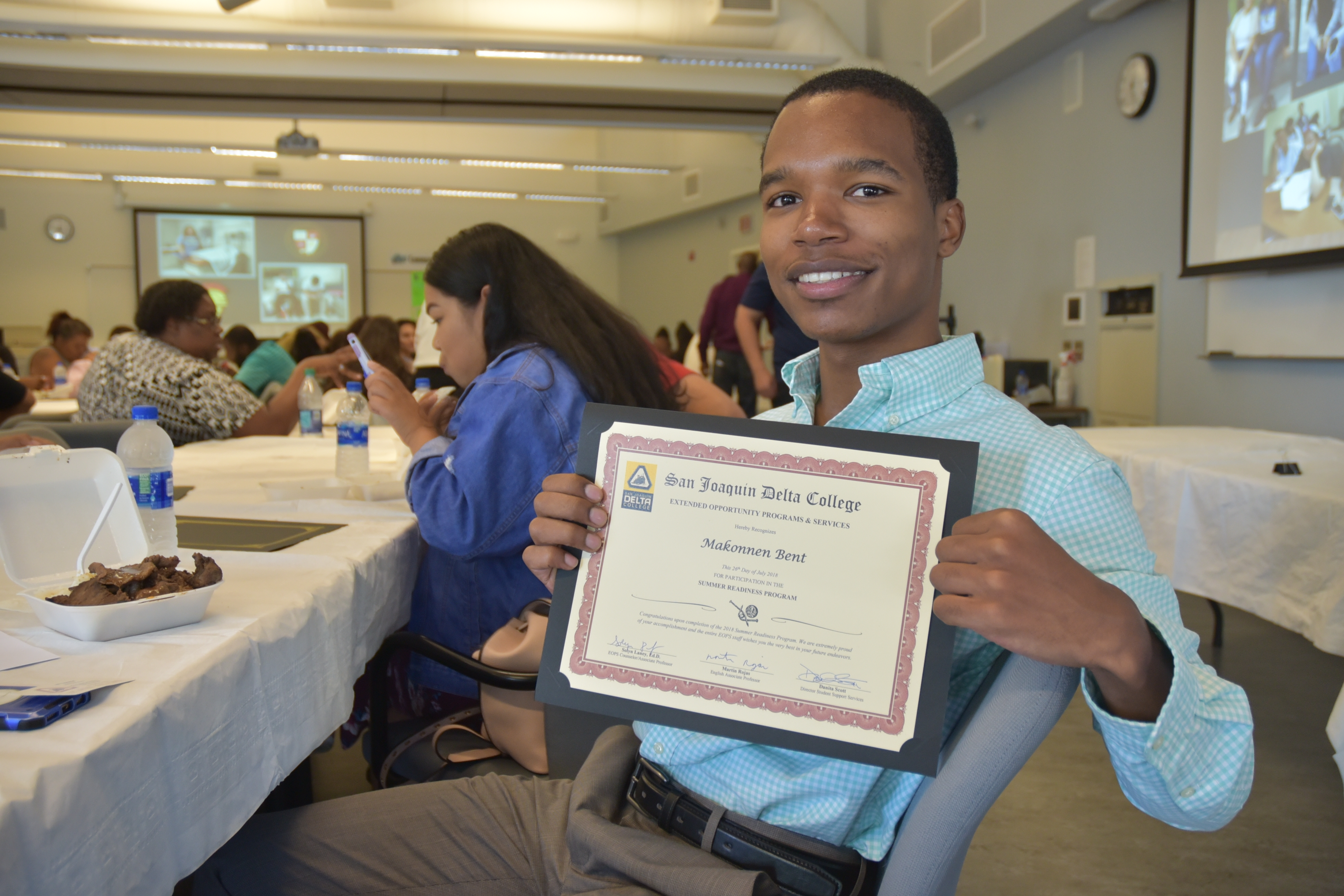 Makonnen Bent is one of about 50 studnets to finish San Joaquin Delta College's EOPS summer readiness program.