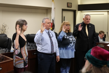 Four Delta College trustees were sworn in on Dec. 17 