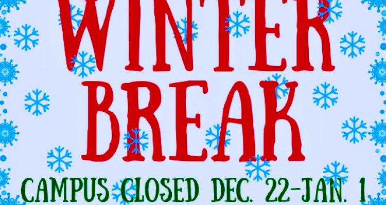 San Joaquin Delta College will be closed Dec. 22 through Jan. 1 for winter break.