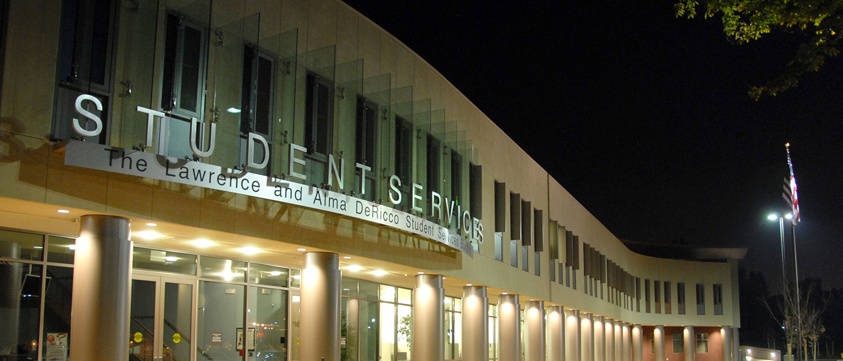 Dericco student services at night